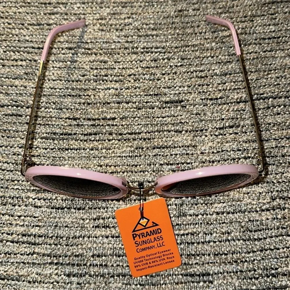 NEW Adorable Round Pink Sunglasses PC Lens UV400 Protection